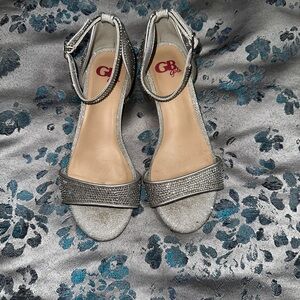 GB Girls Silver Ankle Strap Sandals